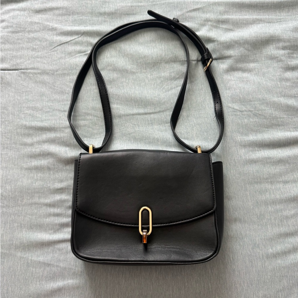 a new day Black Crossbody Bag with Gold Details